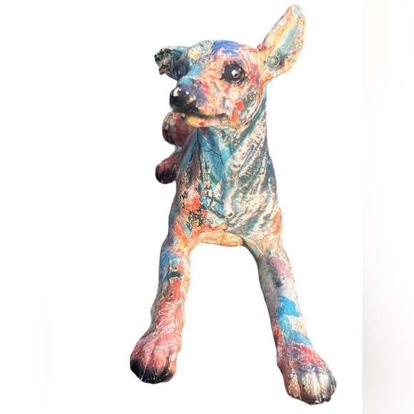 Graffiti Dog Statue Mini Resin Home Decor NWOT - Picture 5 of 9